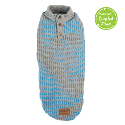 Blue Button Up Knit Dog Jumper