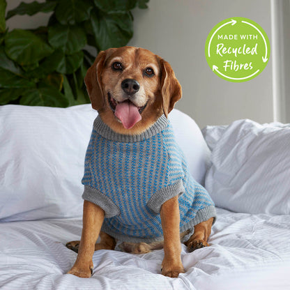 Blue Button Up Knit Dog Jumper